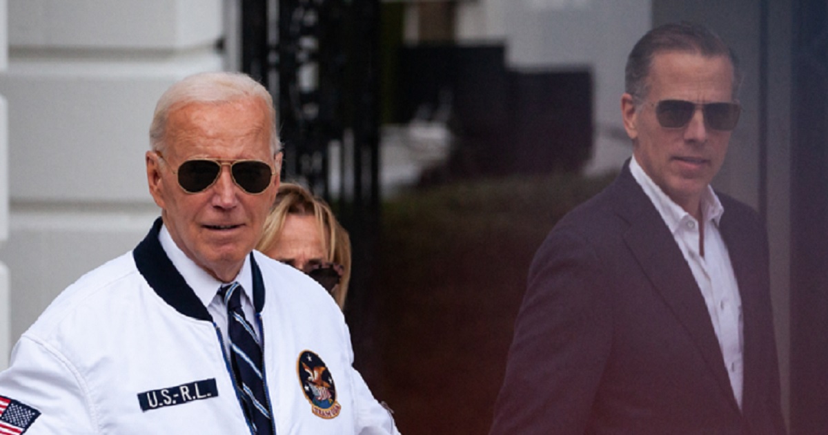Then-President Joe Biden pictured in a July 2024 file photo outside the White House with his son Hunter.